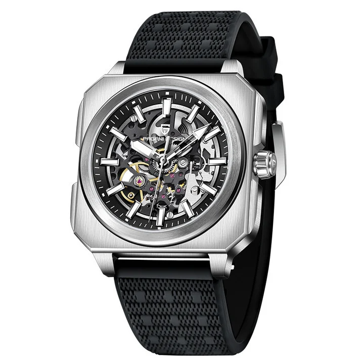 Pagani Design Automatic Skeleton Dial Brown Strap Men's Watch | PD-1791 - Image 2