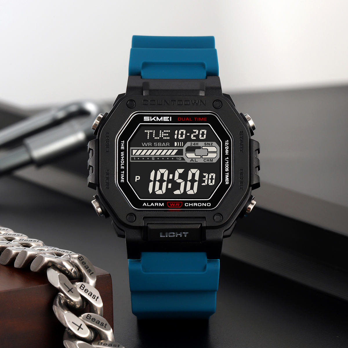 Skmei 2523 Silicone strap Men - Black Blue