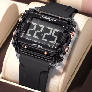 Poedagar E123 Men's Digital Watch - Black