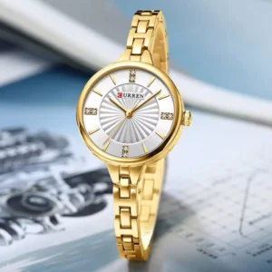 Curren 9097 CH For Women - Gold White